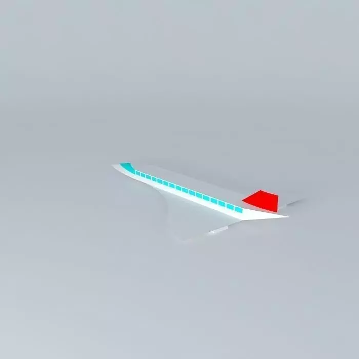 Concorde airplane with stripes Free 3D model_0