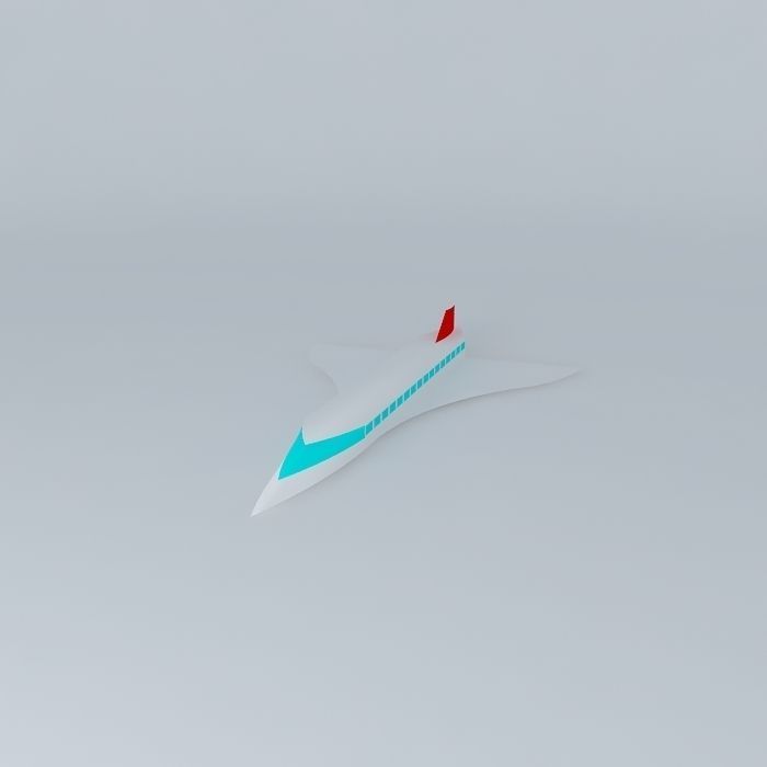 Concorde airplane with stripes Free 3D model_1