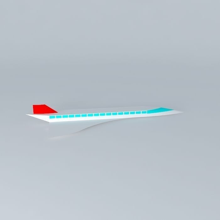 Concorde airplane with stripes Free 3D model_2