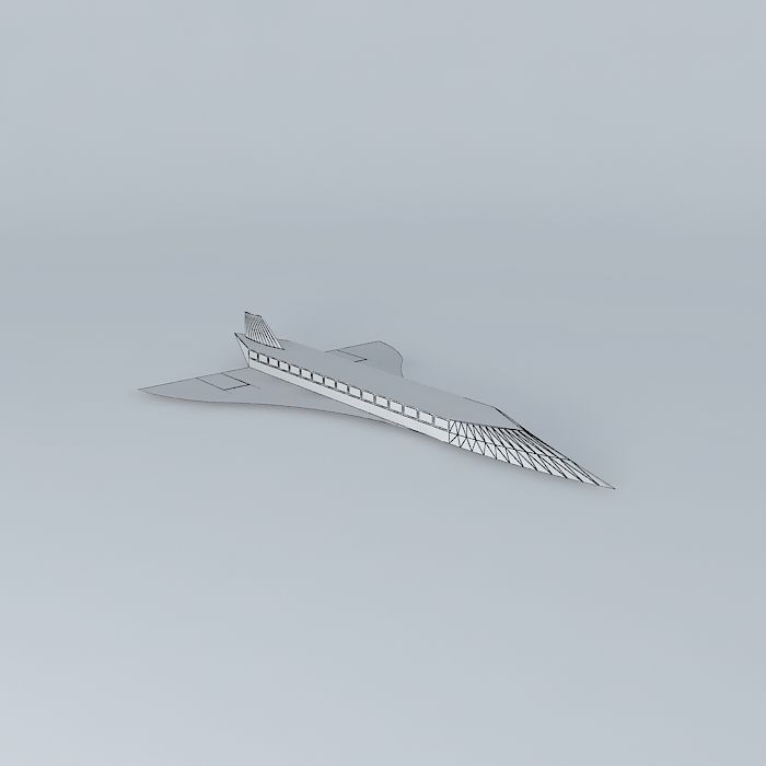 Concorde airplane with stripes Free 3D model_4