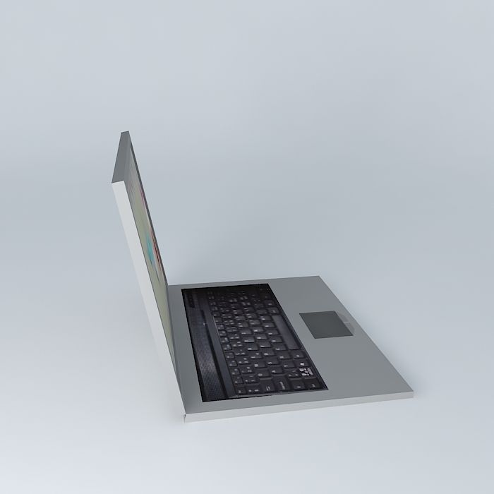 PC laptop computer with drawing Free 3D model_2