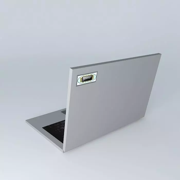 PC laptop computer with drawing Free 3D model_0