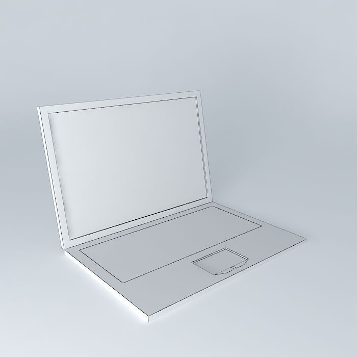 PC laptop computer with drawing Free 3D model_4