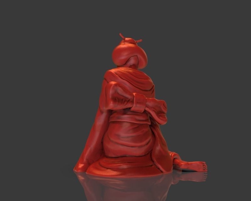 Sad Geisha 3D Sculpture 3D print model_3