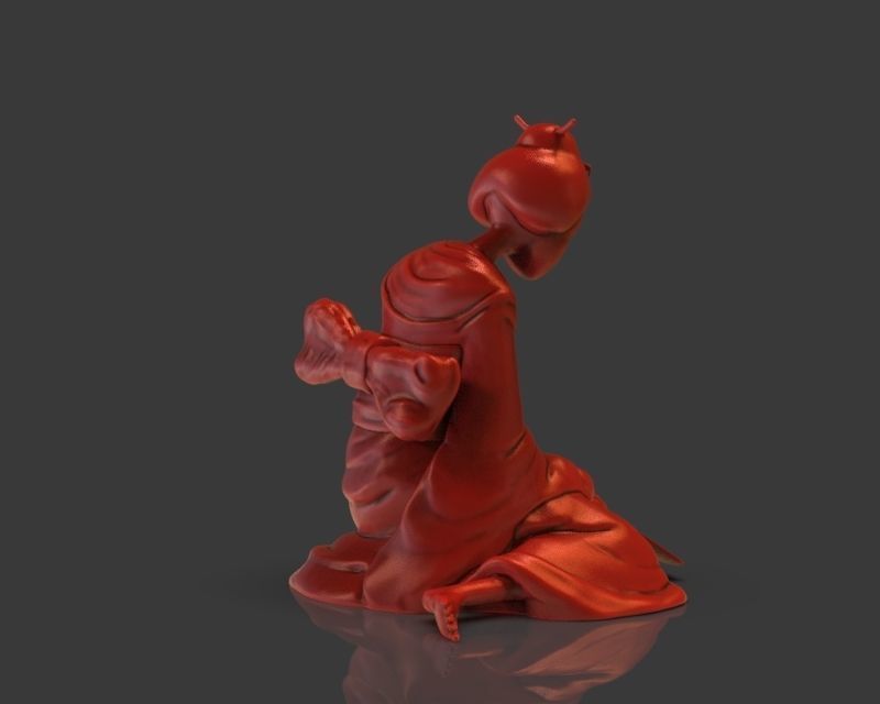 Sad Geisha 3D Sculpture 3D print model_4