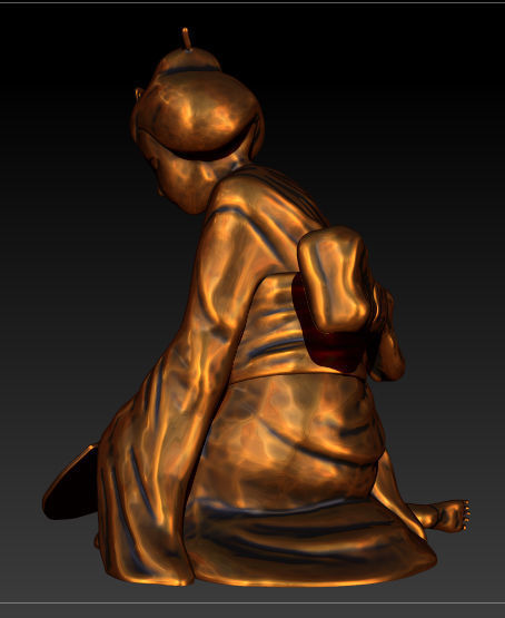 Sad Geisha 3D Sculpture 3D print model_17