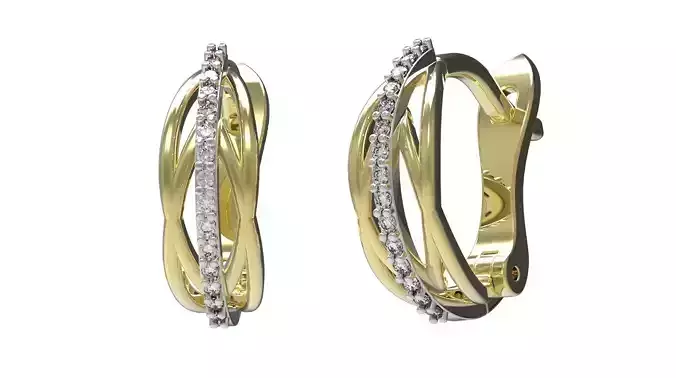 Earrings gold and diamond ring