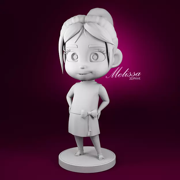 Melissa cartoon girl kid character 3D Print version 3D print model_0