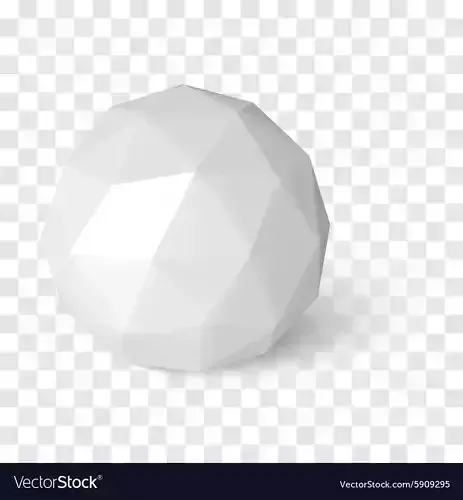 Lowpoly Snowball polygonal ball