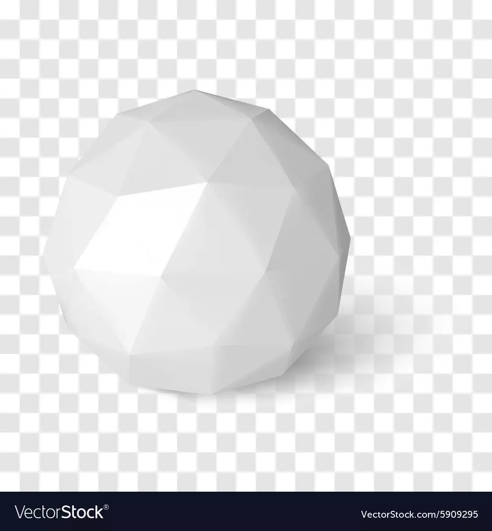 Lowpoly Snowball polygonal ball Free 3D model_0