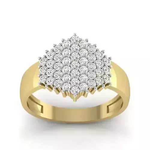 PR-011 gold diamond cluster ring