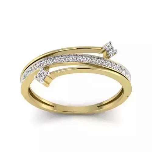 PR-009 diamond ring gold 3D print model