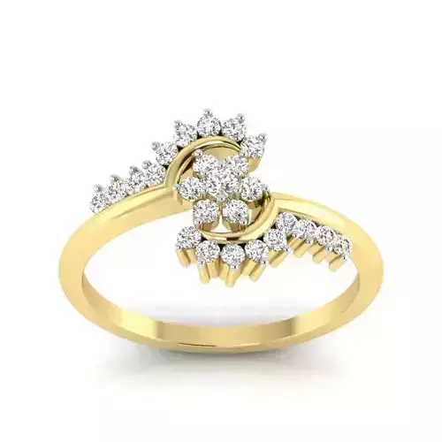 PR-008 elegant diamond ring gold 3D print model