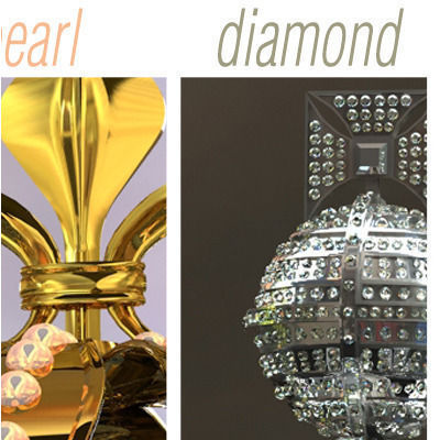 Collection - 5 Crowns different and jewels 3D model_6