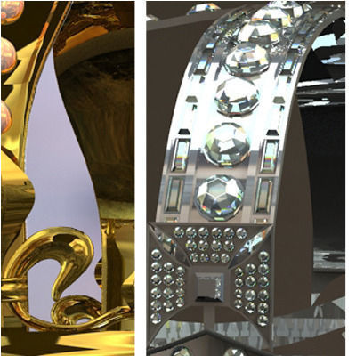 Collection - 5 Crowns different and jewels 3D model_7