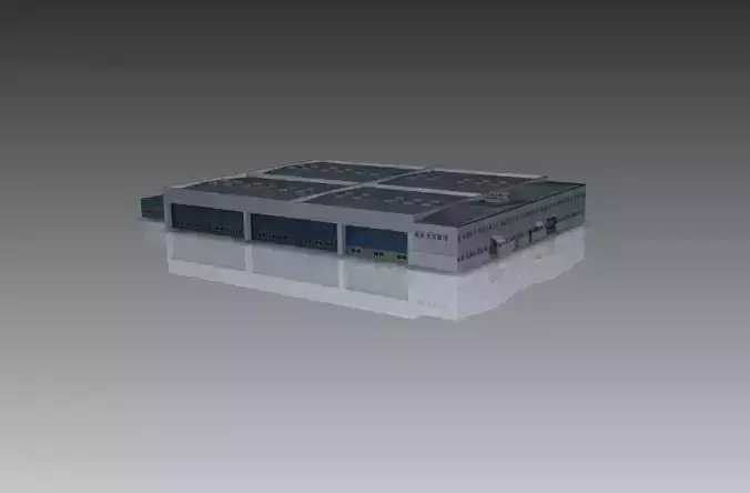 Low Poly Hangar industrial building