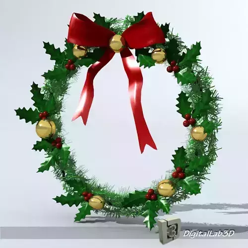 Christmas Wreath 1 bells 3D model