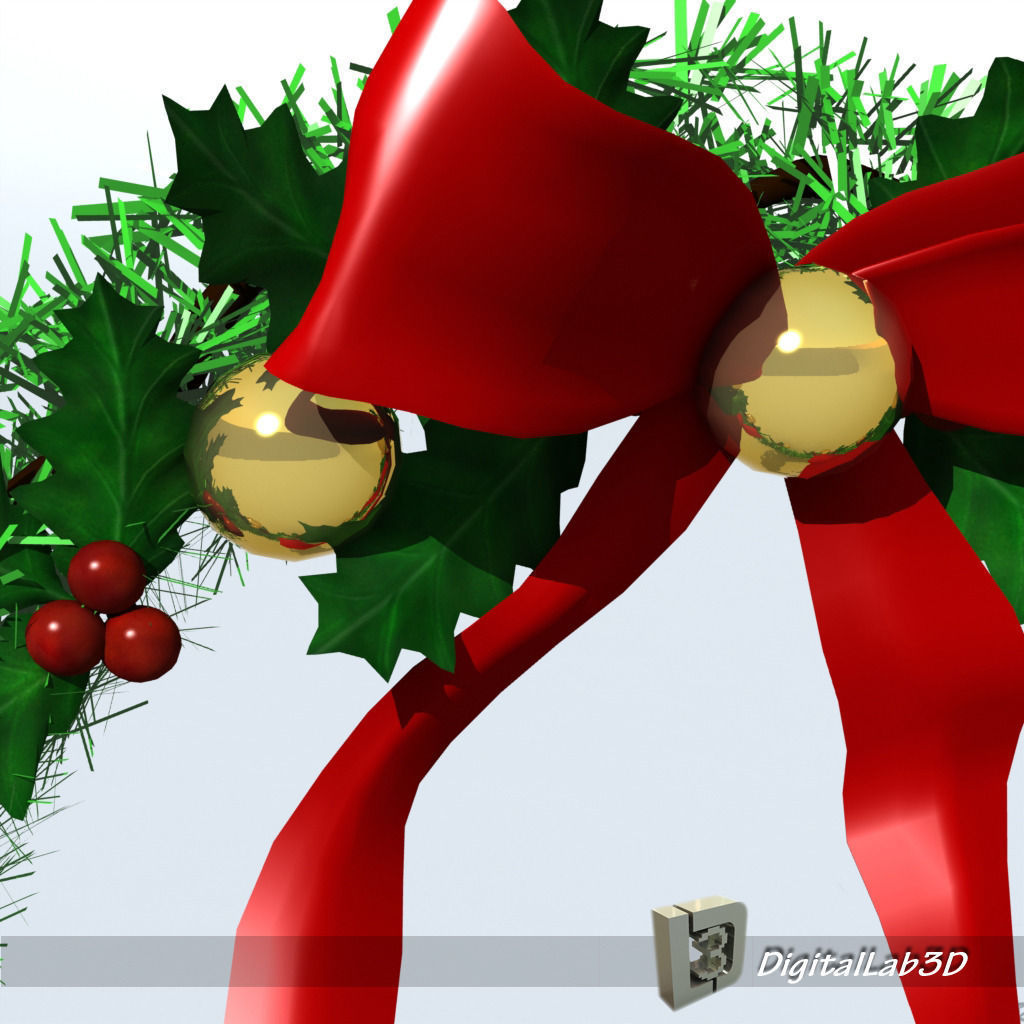 Christmas Wreath 1 bells 3D model_6