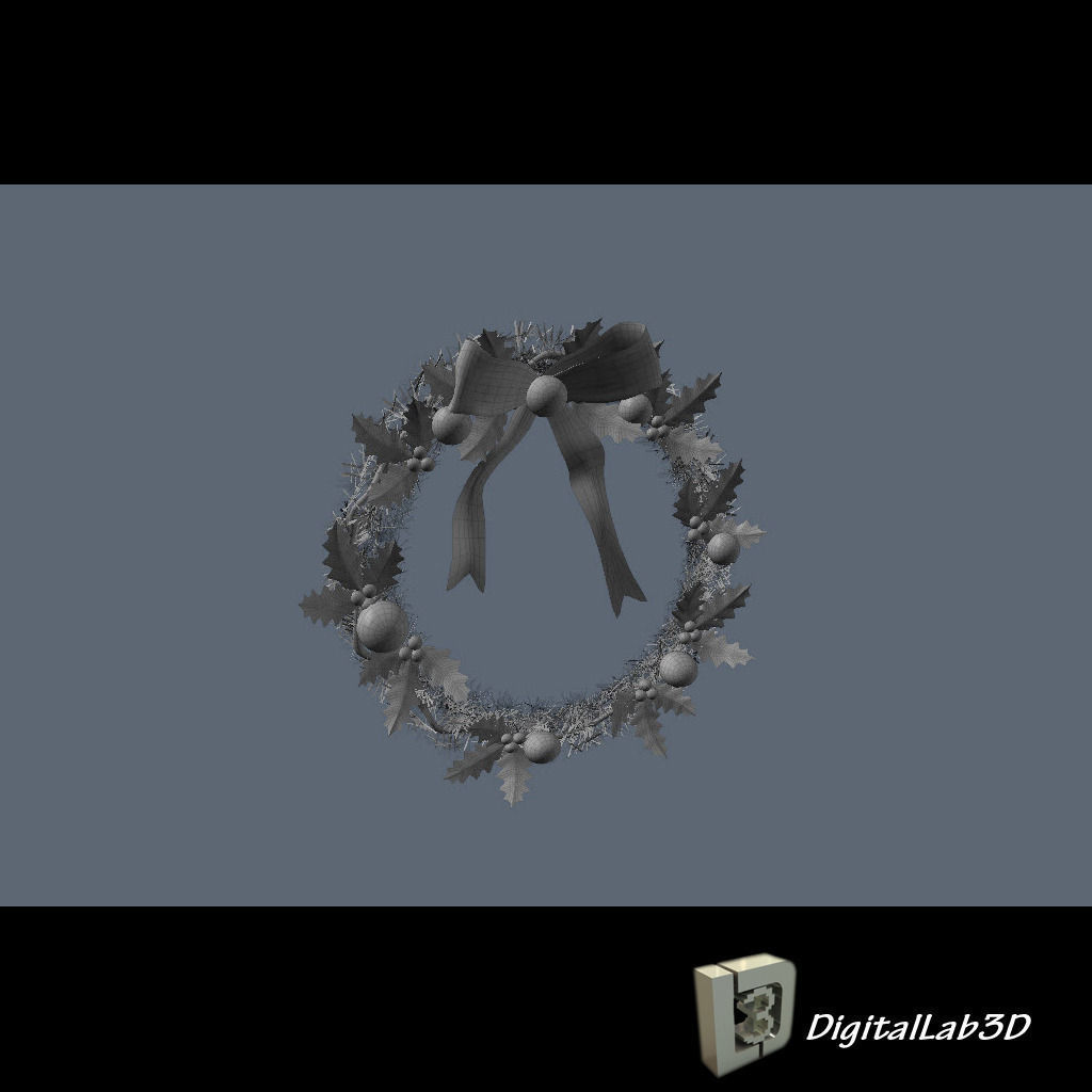 Christmas Wreath 1 bells 3D model_13