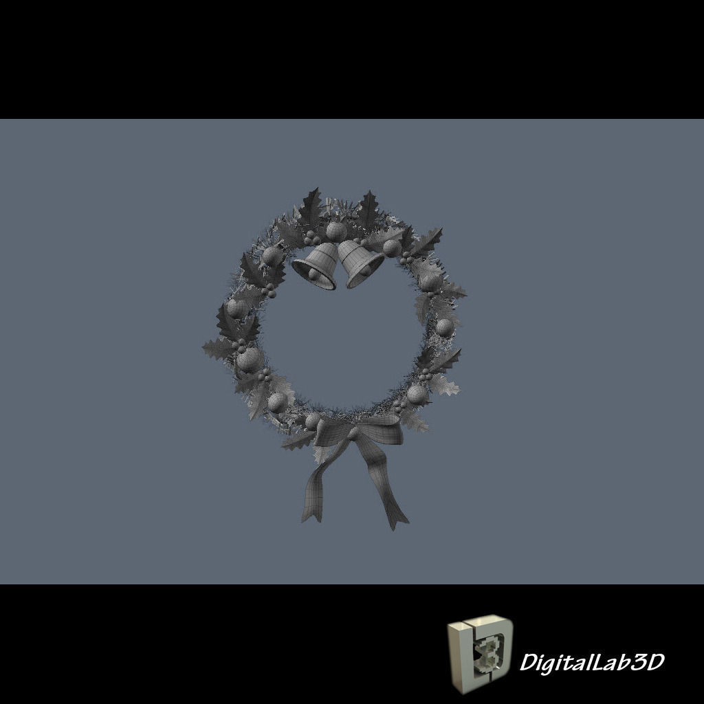 Christmas Wreath 1 bells 3D model_10
