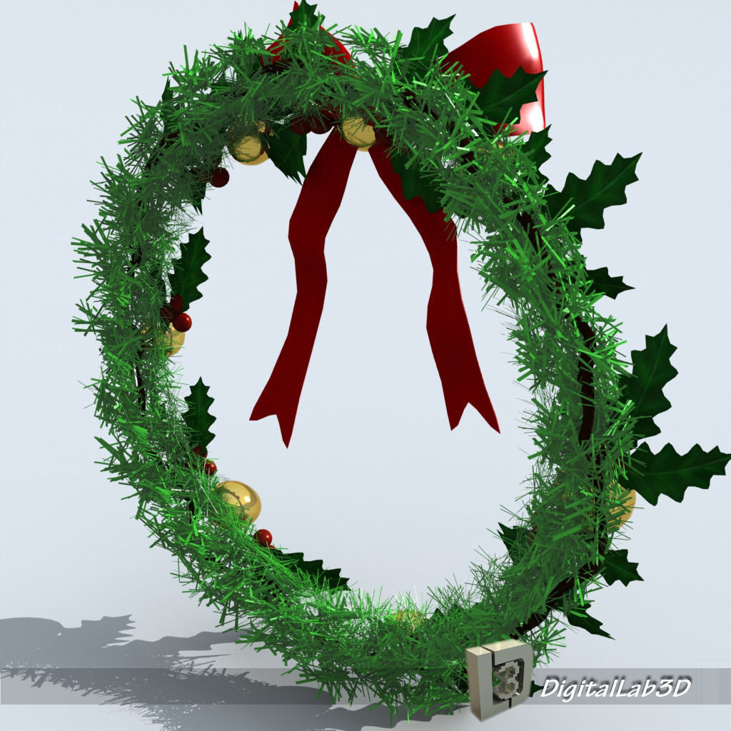 Christmas Wreath 1 bells 3D model_2