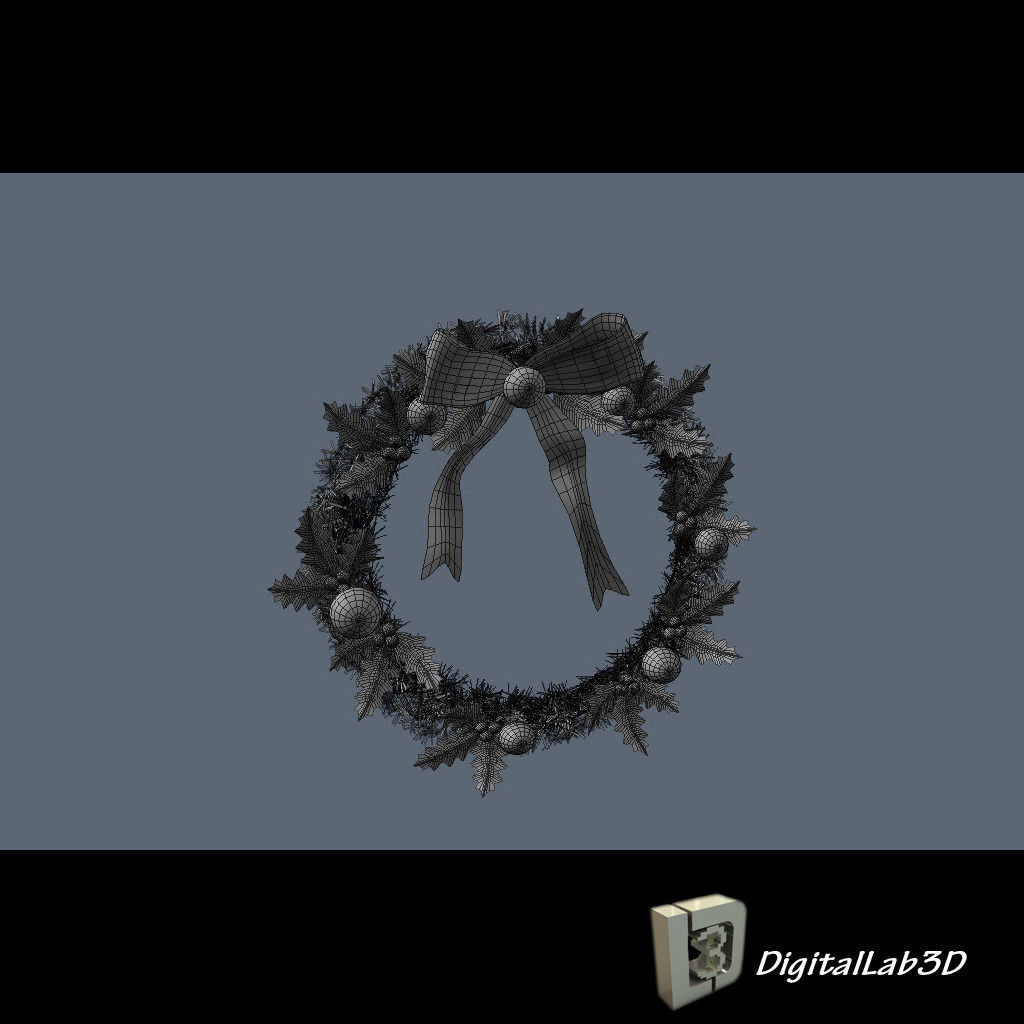 Christmas Wreath 1 bells 3D model_11