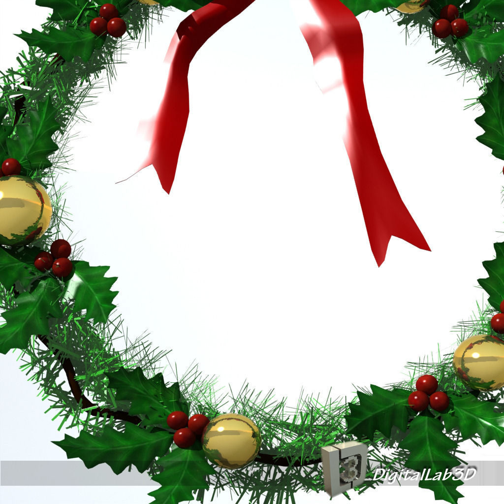 Christmas Wreath 1 bells 3D model_5