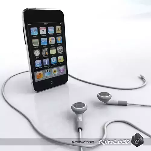Touch 3rd gen with Earphones 3D model