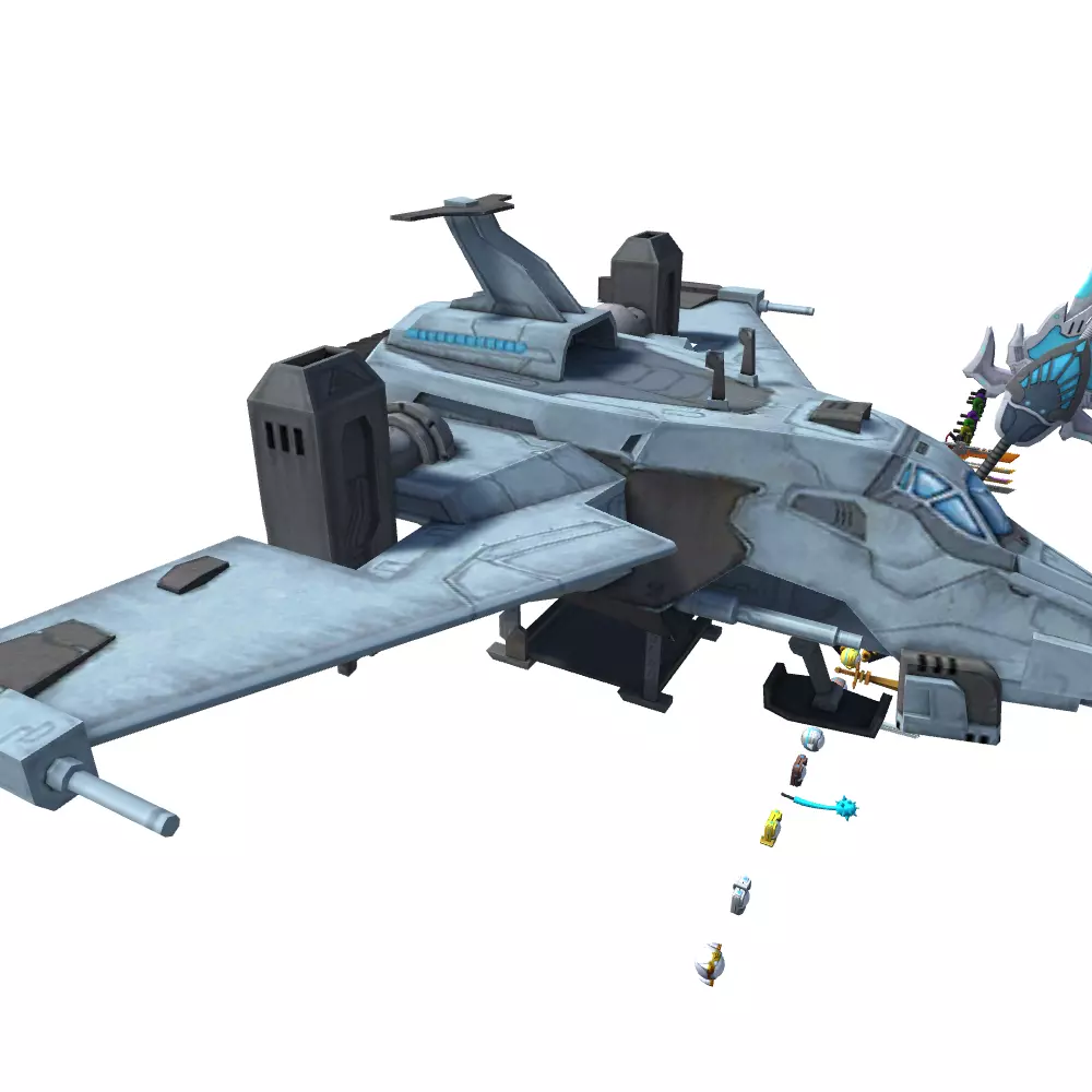 Weapon Aircraft and army Low-poly 3D model_0