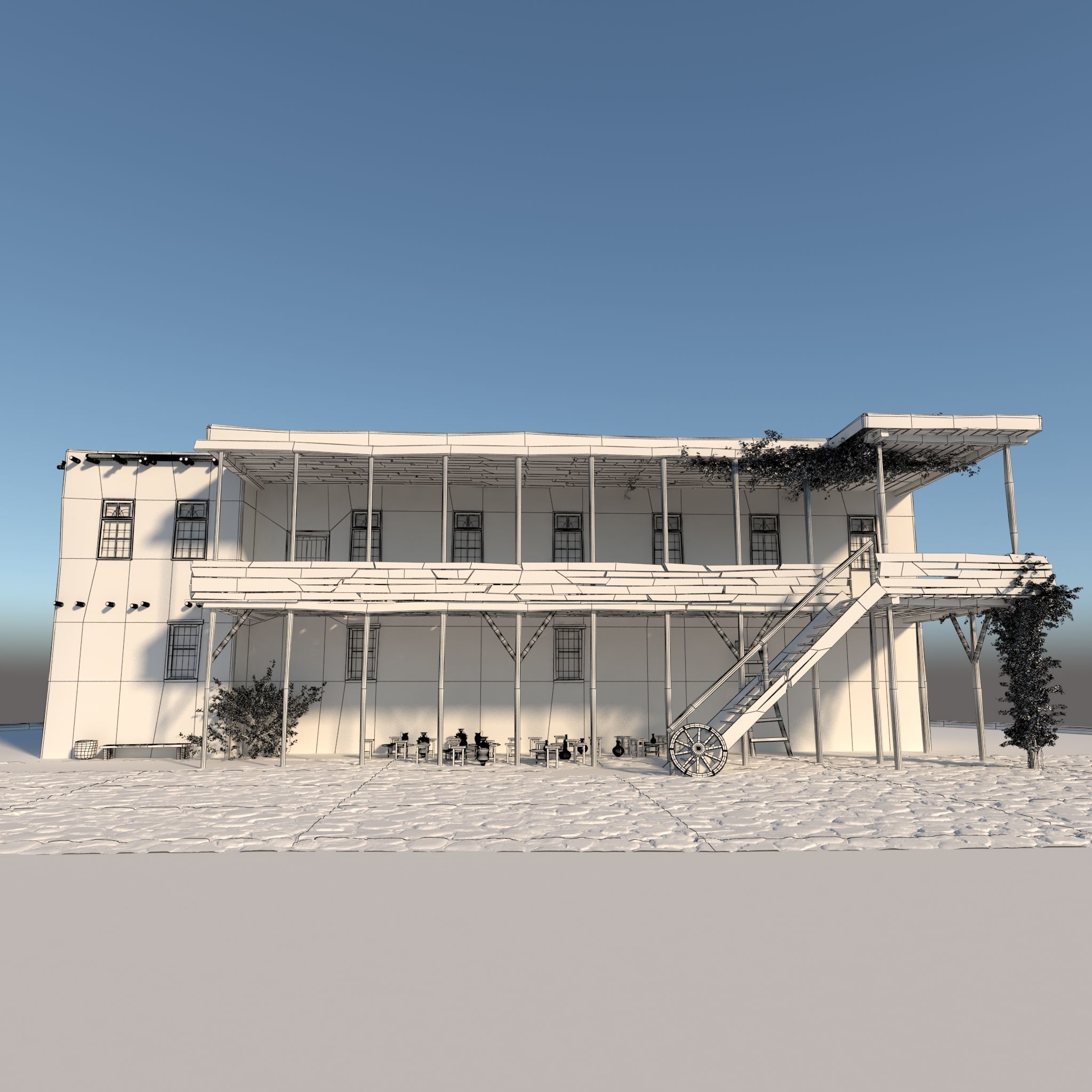 Medieval inn 3D model_3