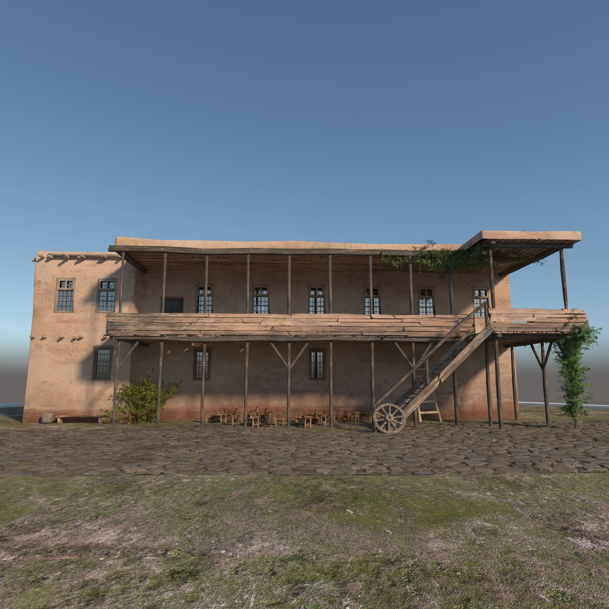 Medieval inn 3D model_2