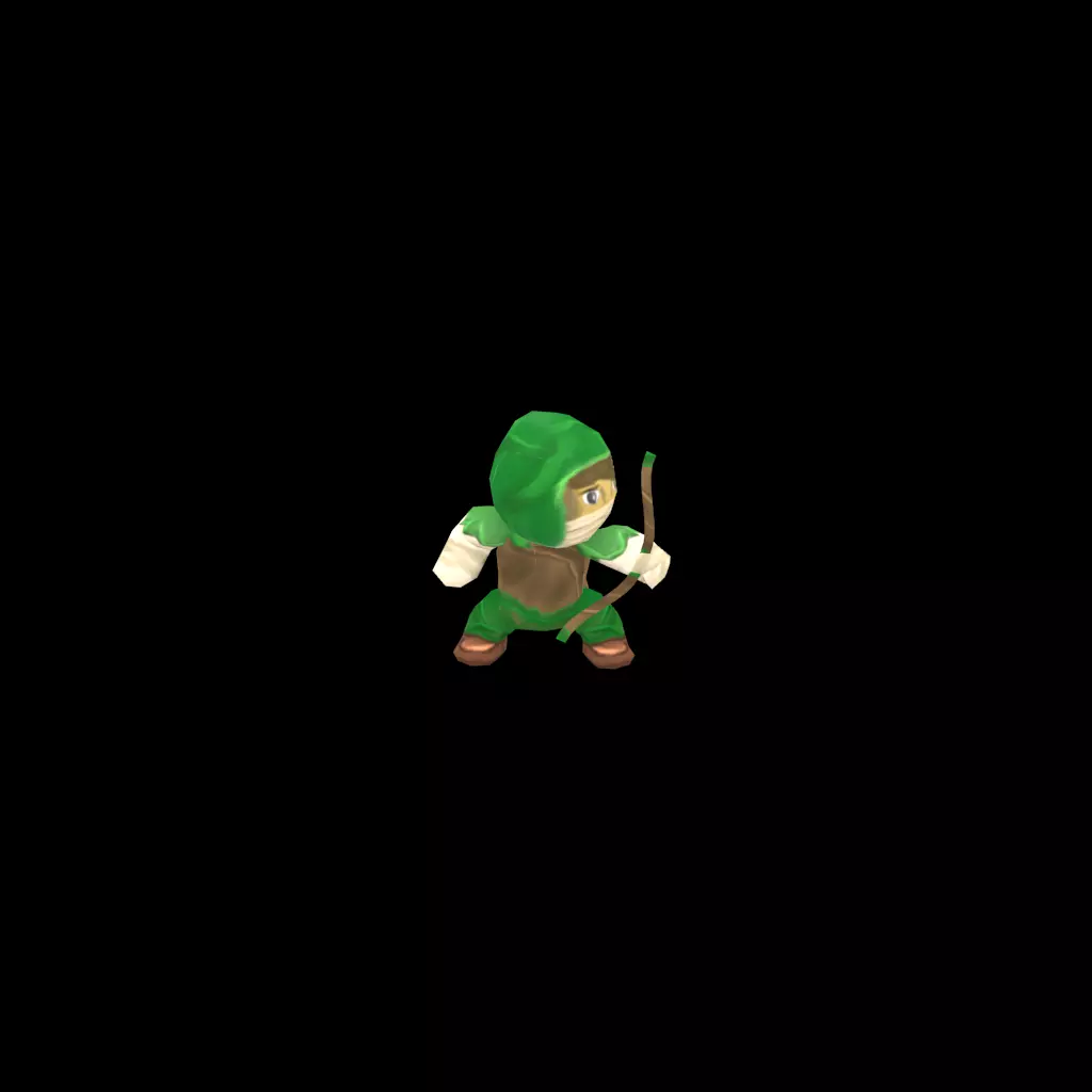 Animated Low poly game ready character Archer Low-poly 3D model_0