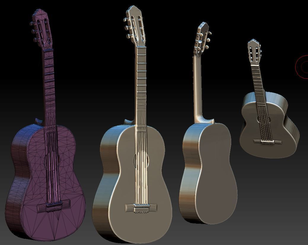 guitar3d model STL acoustic guitar - acoustic guitar 3D print model_2