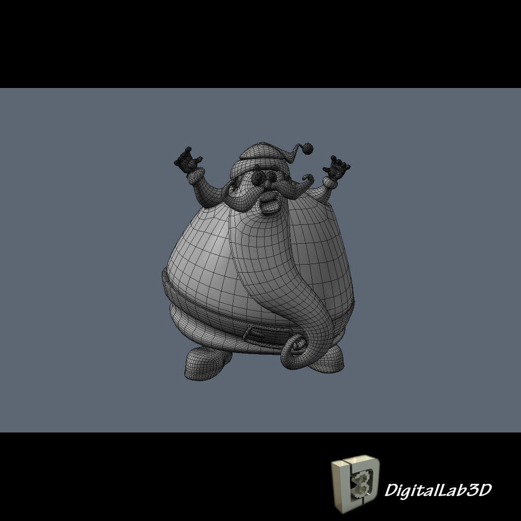 Santa Claus with Elves 3D model_7