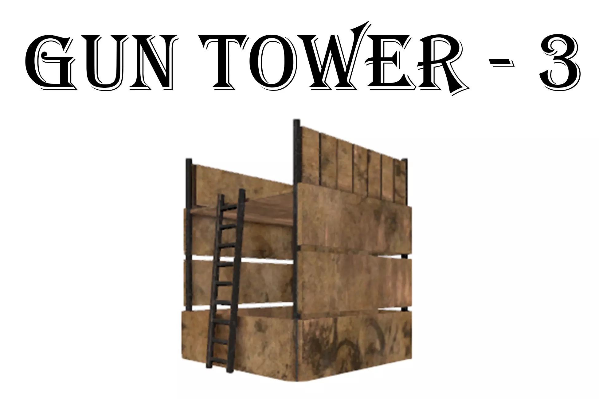 Gun Tower 3 Free low-poly 3D model