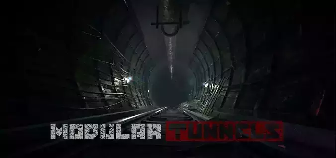 Modular Tunnels Low-poly 3D model