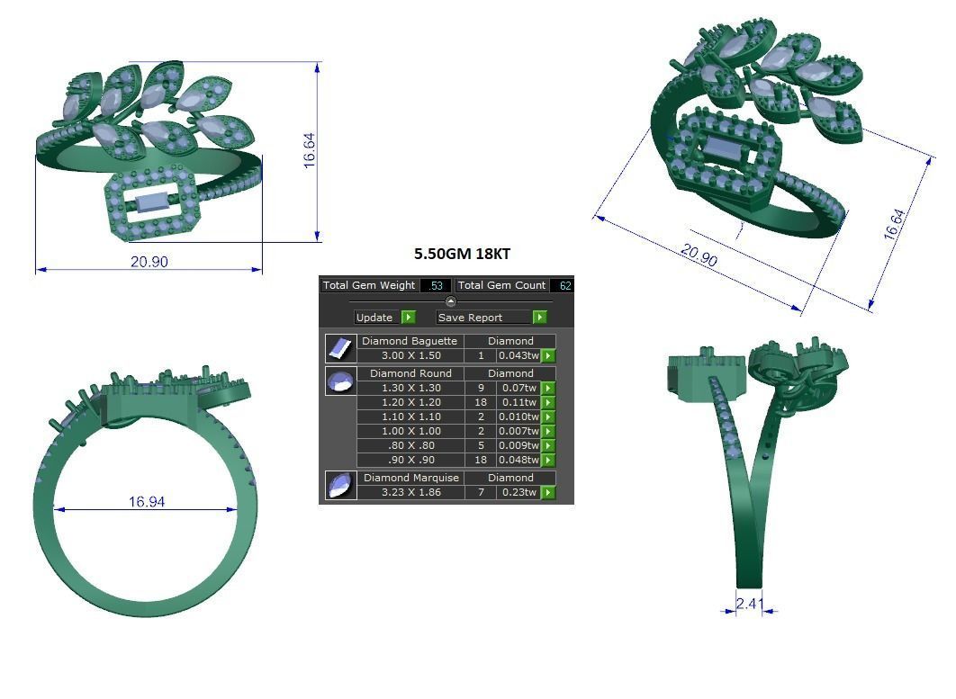 Women ring 3dm stl render detail 3D print model 3D print model_1