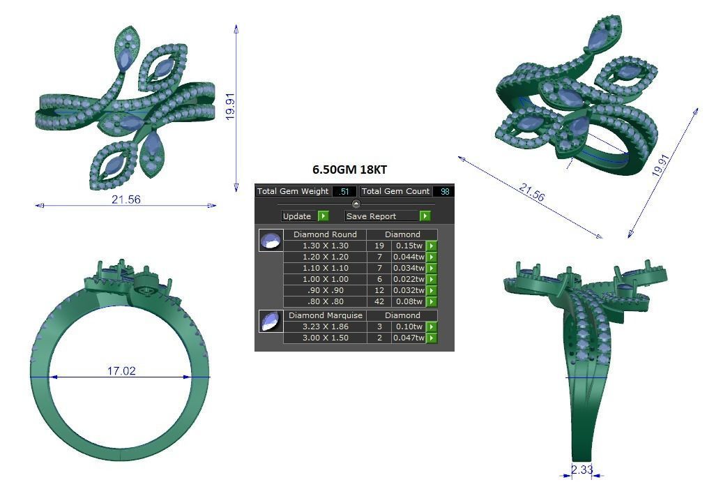 Women ring 3dm stl render detail 3D print model 3D print model_1