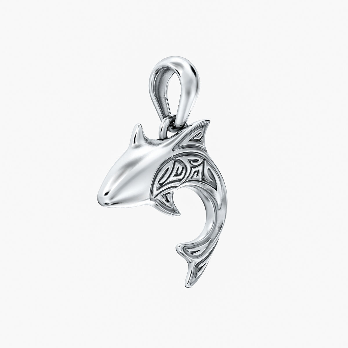 Pendant Shark V1 3D print model_4