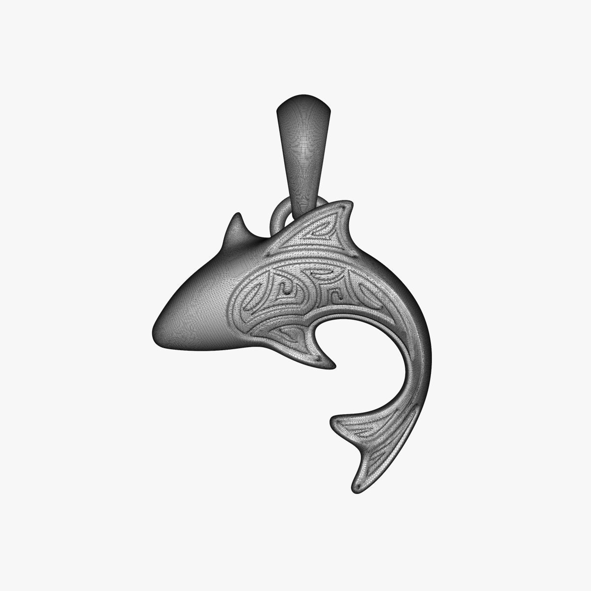 Pendant Shark V1 3D print model_13