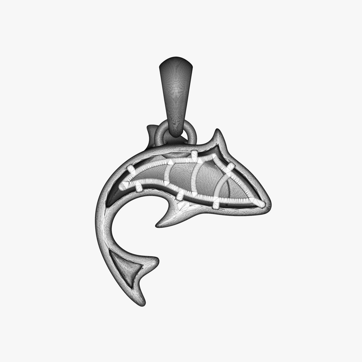 Pendant Shark V1 3D print model_14