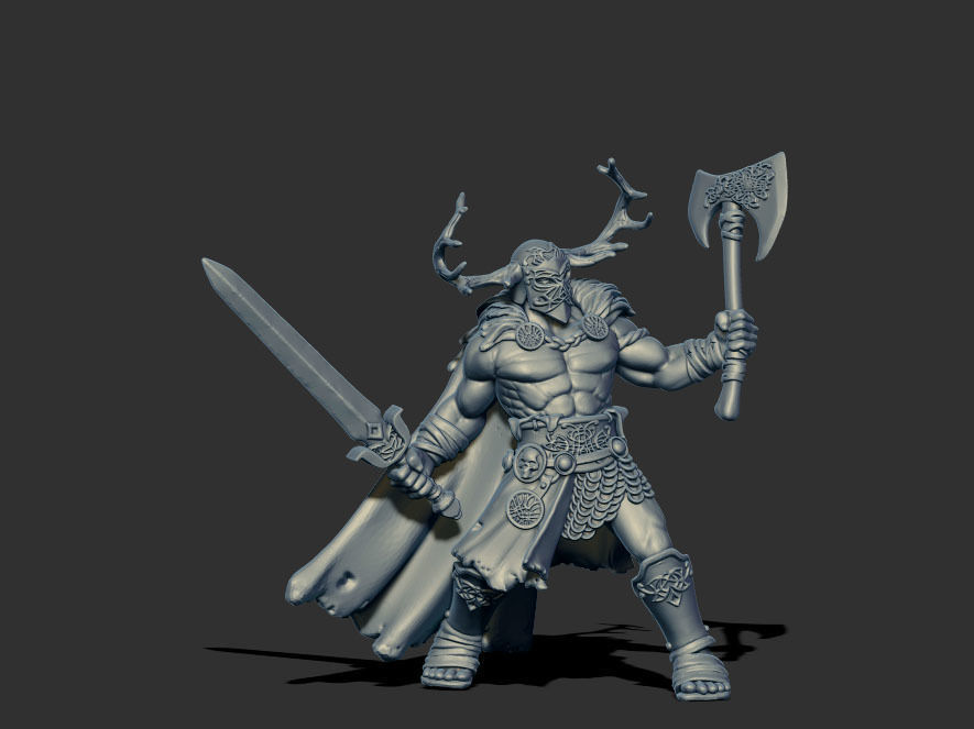 Celt barbarian - Borvo 35mm scale - 3D print model 3D print model_1