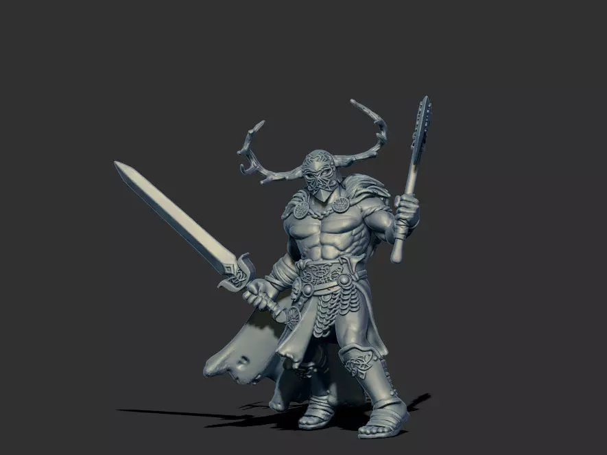 Celt barbarian - Borvo 35mm scale - 3D print model 3D print model_0