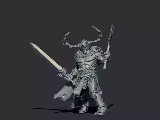 Celt barbarian - Borvo 35mm scale - 3D print model
