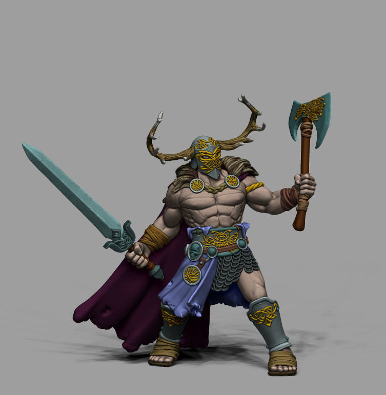 Celt barbarian - Borvo 35mm scale - 3D print model 3D print model_9