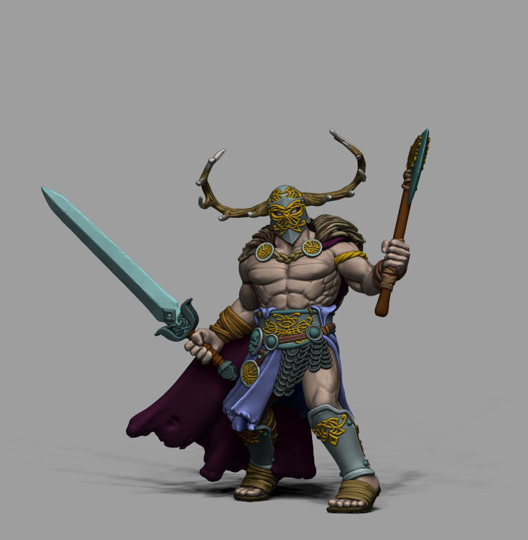 Celt barbarian - Borvo 35mm scale - 3D print model 3D print model_12