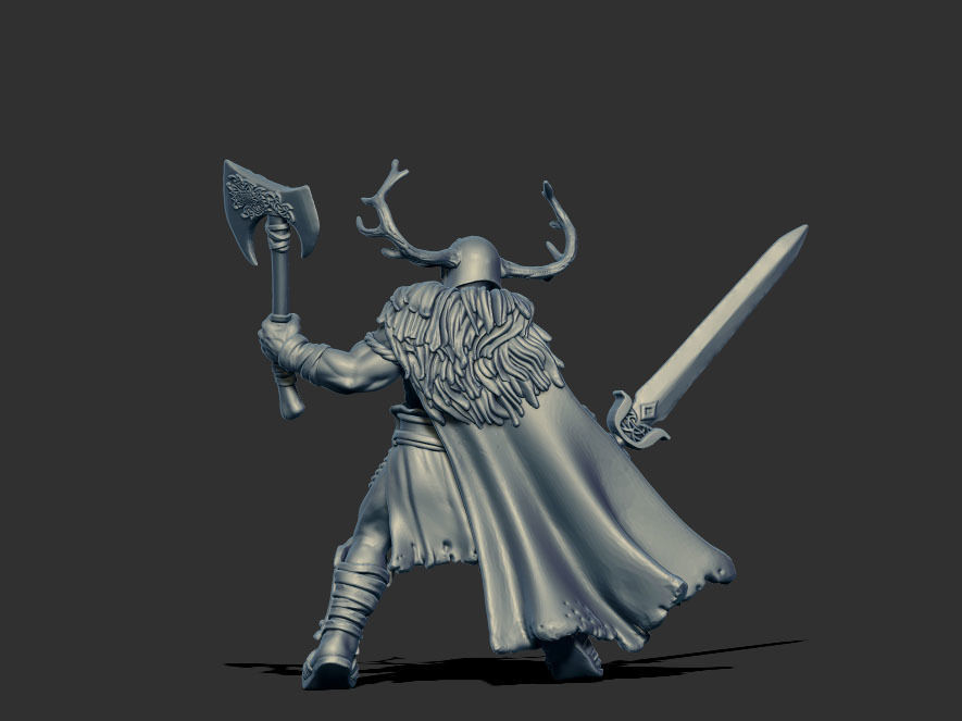 Celt barbarian - Borvo 35mm scale - 3D print model 3D print model_3