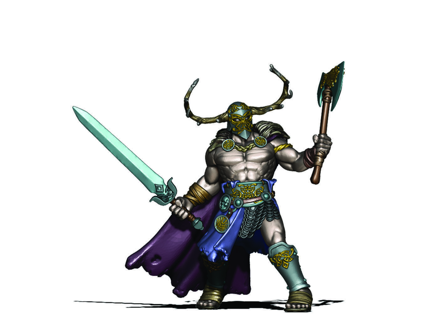 Celt barbarian - Borvo 35mm scale - 3D print model 3D print model_8