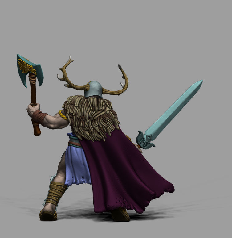 Celt barbarian - Borvo 35mm scale - 3D print model 3D print model_10