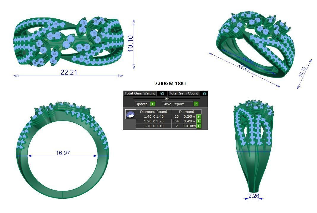 Women ring 3dm stl render detail 3D print model 3D print model_1